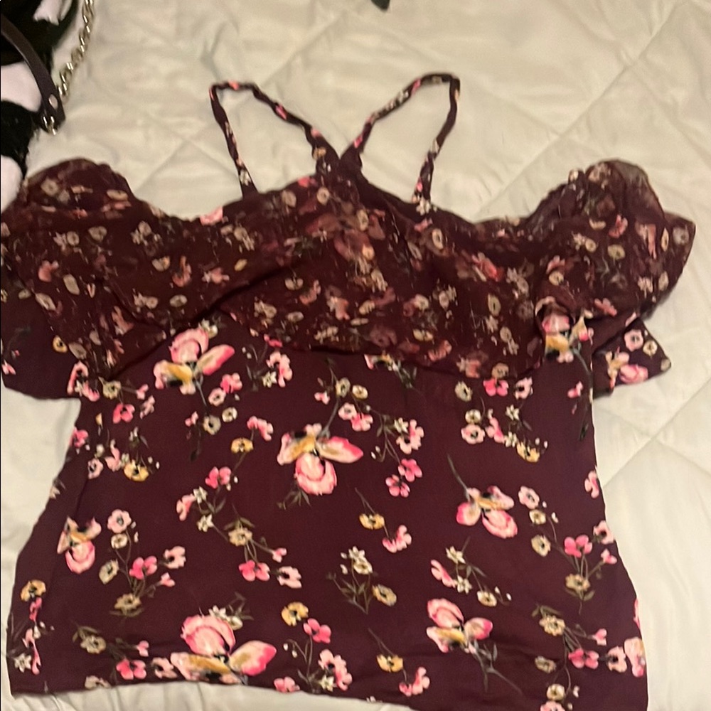 Floral Burgundy Women's Top